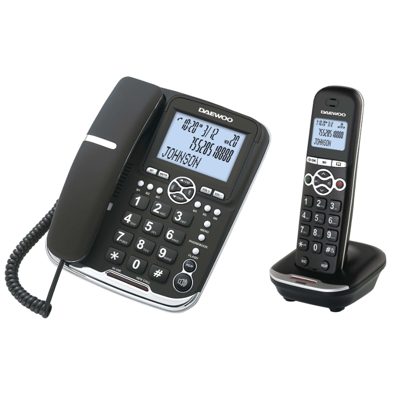 Téléphone fixe filaire + DECT DAEWOO DTD-5500 Combo - infinytech