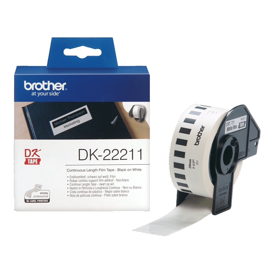 Consommables informatique rouleau détiquettes BROTHER DK-22211 29mm infinytech Réunion 02
