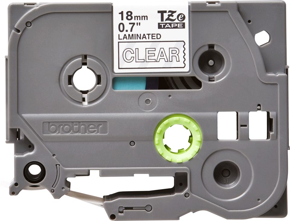 Consommables informatique cassette à ruban pour étiqueteuse BROTHER TZe-145 Blanc sur Transparent 18 mm infinytech Réunion 02