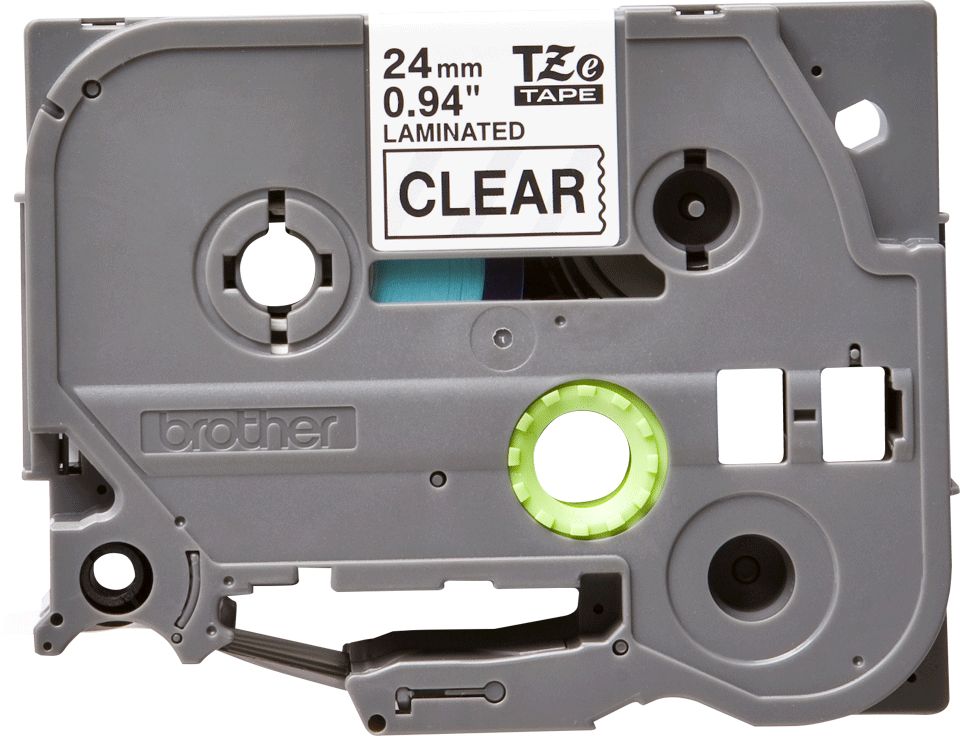 Consommables informatique cassette à ruban pour étiqueteuse BROTHER TZe-151 Noir sur Transparent 24 mm infinytech Réunion 02