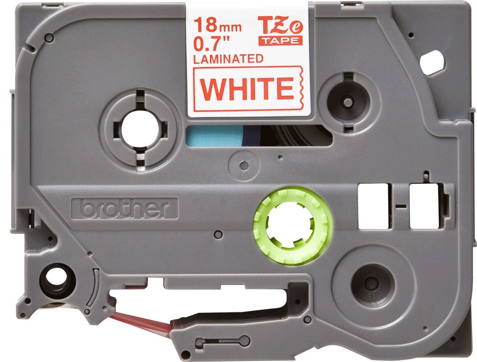 Consommables informatique cassette à ruban pour étiqueteuse BROTHER TZe-242 Rouge sur Blanc 18 mm infinytech Réunion 02