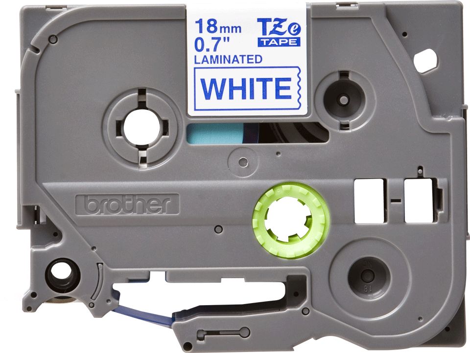 Consommables informatique cassette à ruban pour étiqueteuse BROTHER TZe-243 Bleu sur Blanc 18 mm infinytech Réunion 02