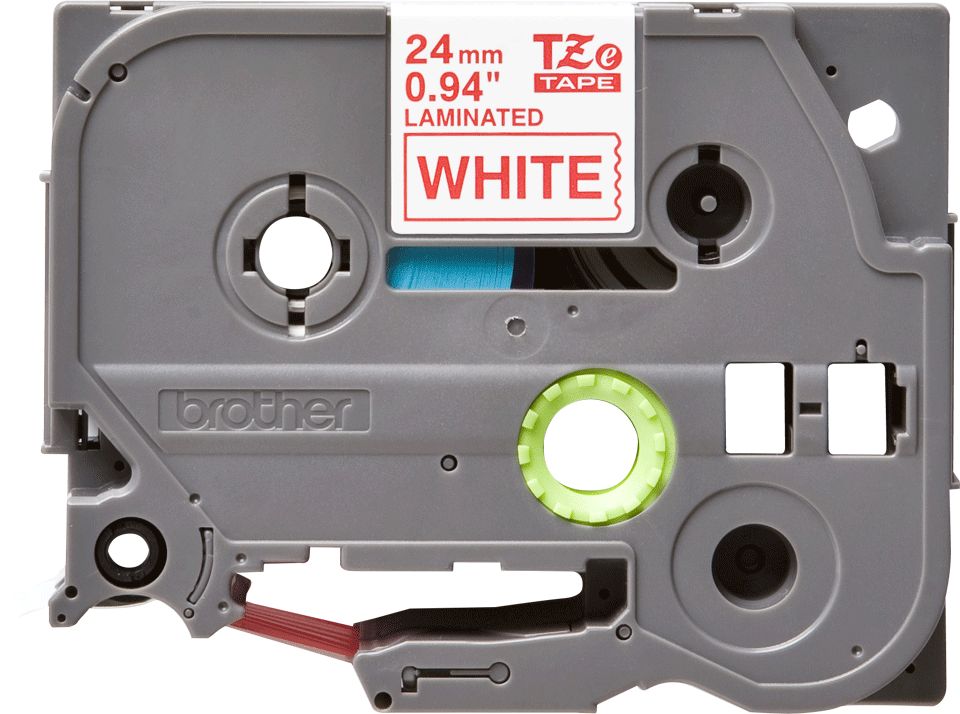 Consommables informatique cassette à ruban pour étiqueteuse BROTHER TZe-252 Rouge sur Blanc 24 mm infinytech Réunion 02