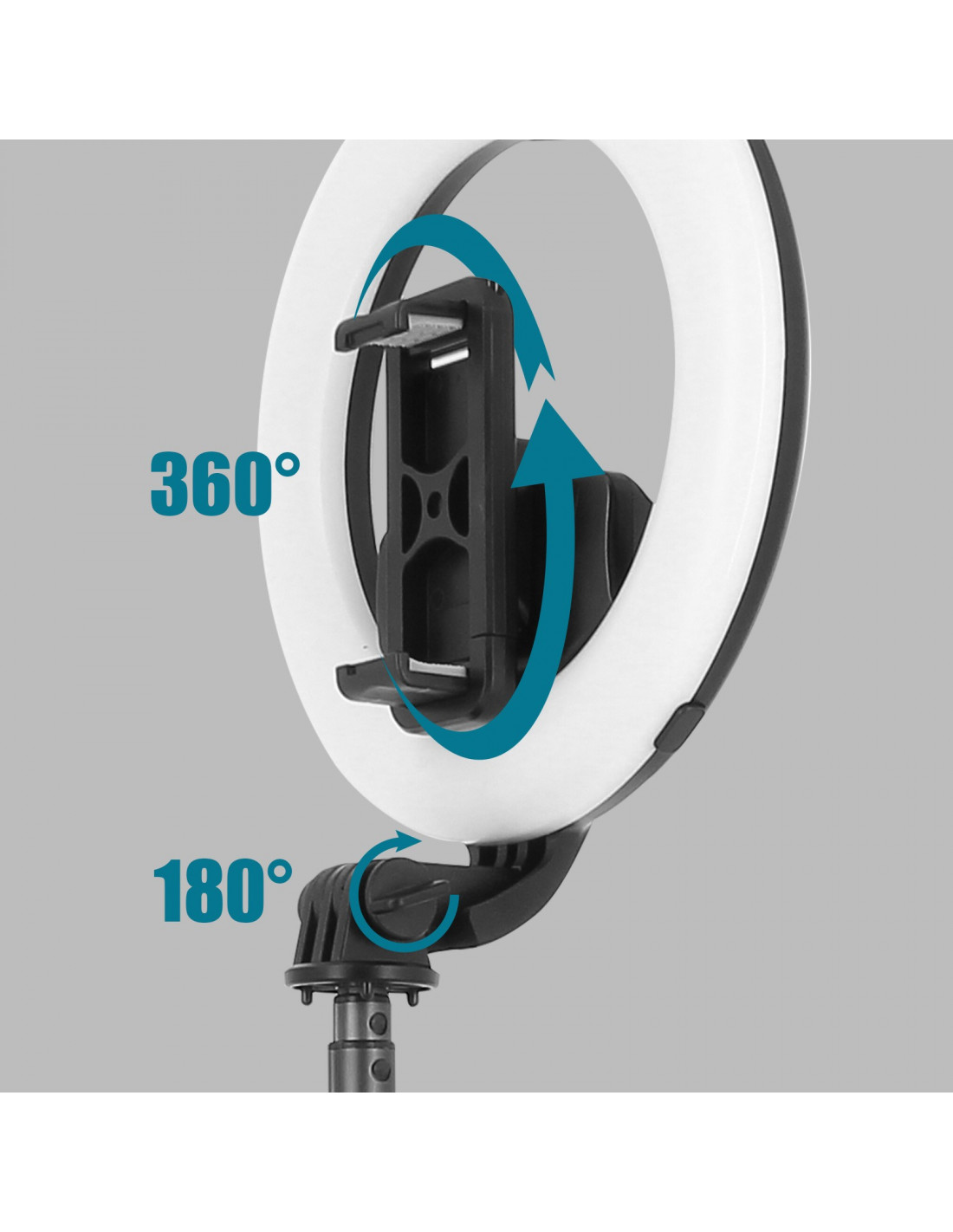 Accessoires téléphonie perche selfie AKASHI avec anneau lumineux infinytech Réunion 04