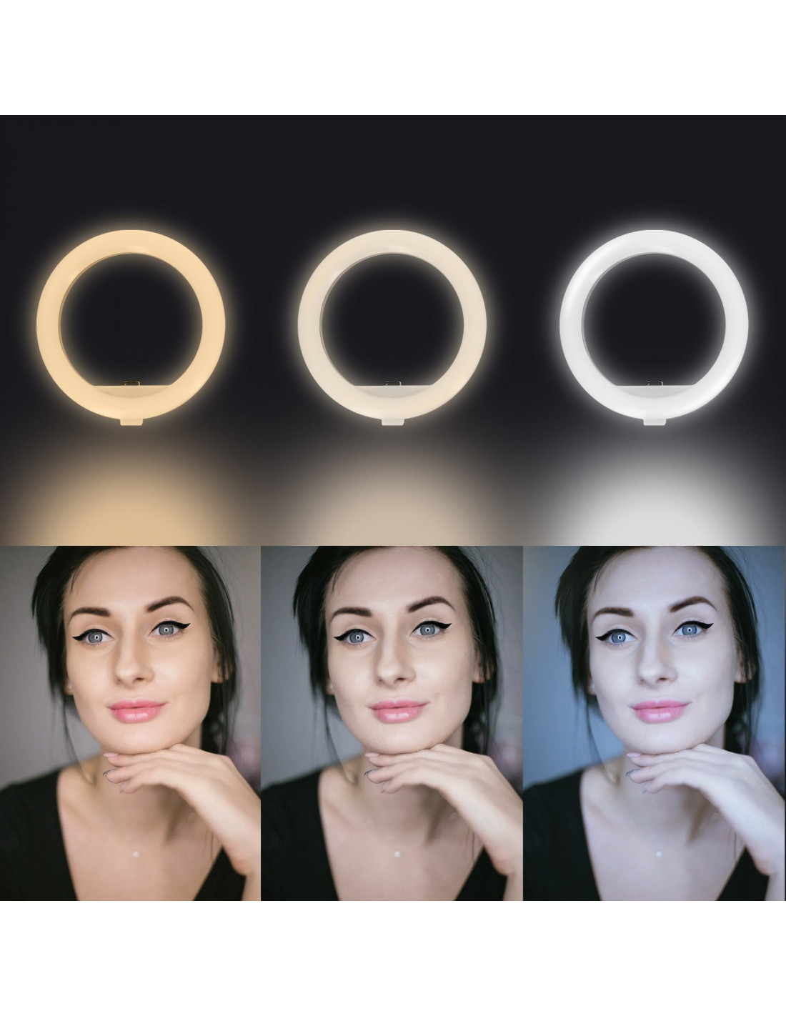 Accessoires téléphonie perche selfie AKASHI avec anneau lumineux infinytech Réunion 02