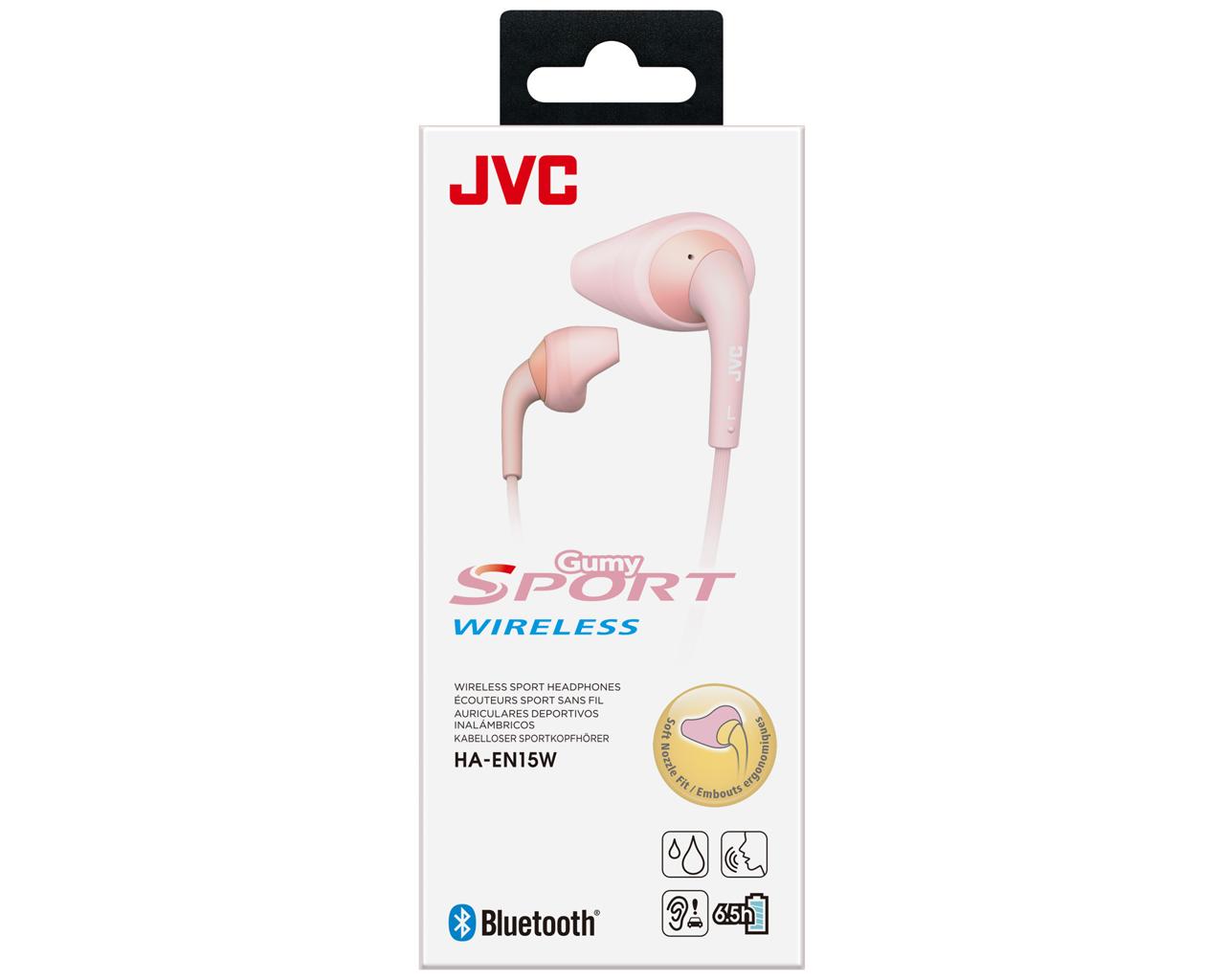 Matériels audio écouteurs sport JVC HA-EN15W Sport Gummy Bluetooth Rose infinytech Réunion 05