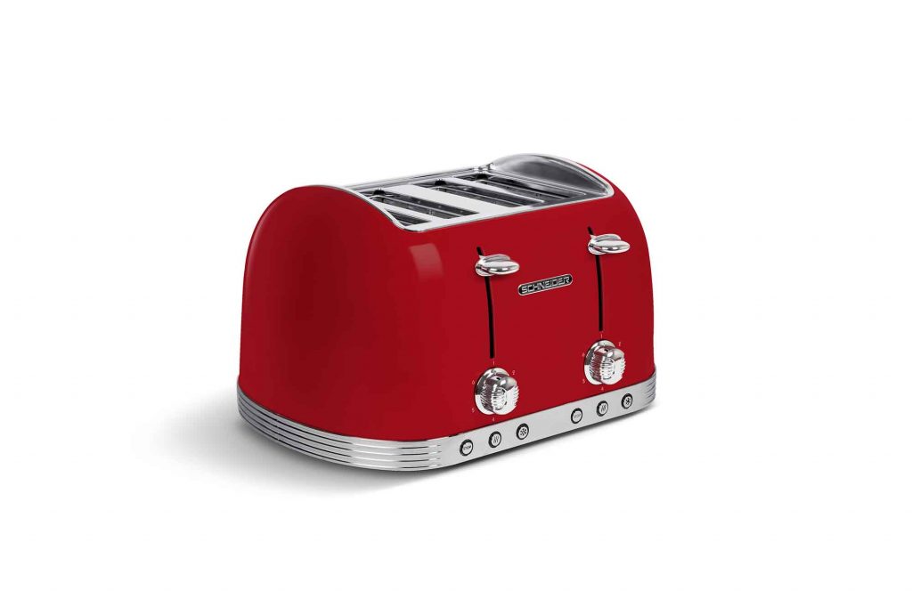 Petit électroménager grille-pain vintage SCHNEIDER SCTO4R 4 fentes Rouge infinytech Réunion 02