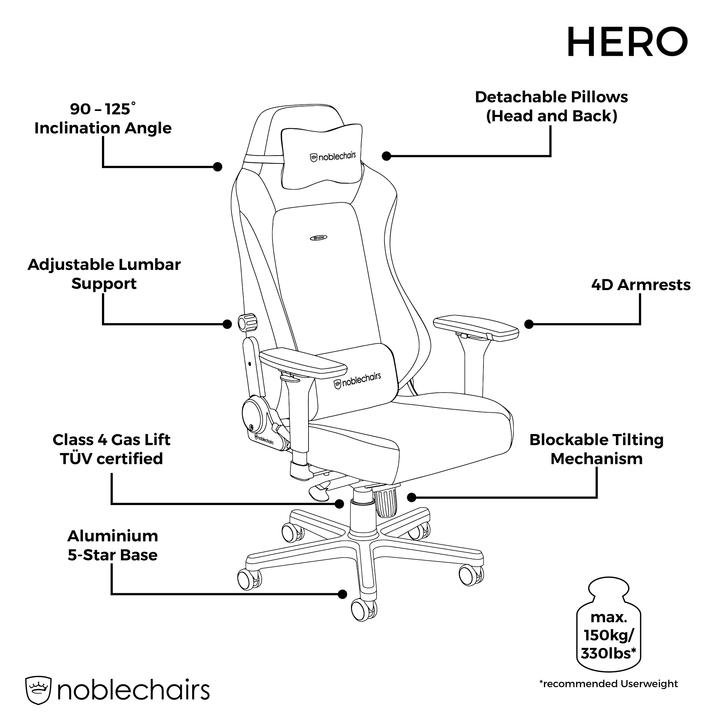 Matériels informatique NOBLECHAIRS HÉROS Noir Rouge infinytech Réunion 05