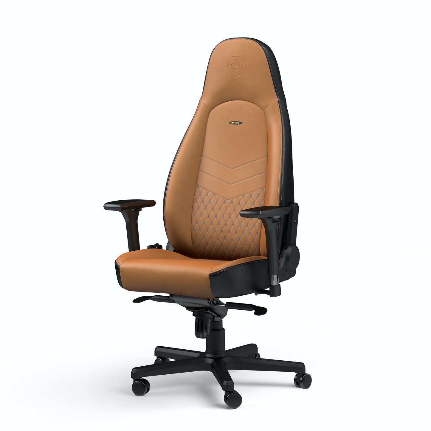 Matériels informatique siège Gamer NOBLECHAIRS ICON CUIR VÉRITABLE COGNAC NOIR infinytech Réunion 01
