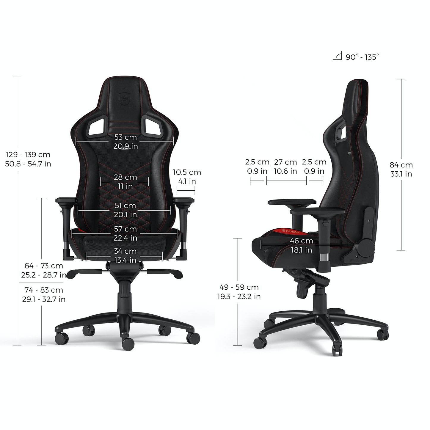 Matériels informatique siège Gamer NOBLECHAIRS EPIC Noir Rouge infinytech Réunion 04