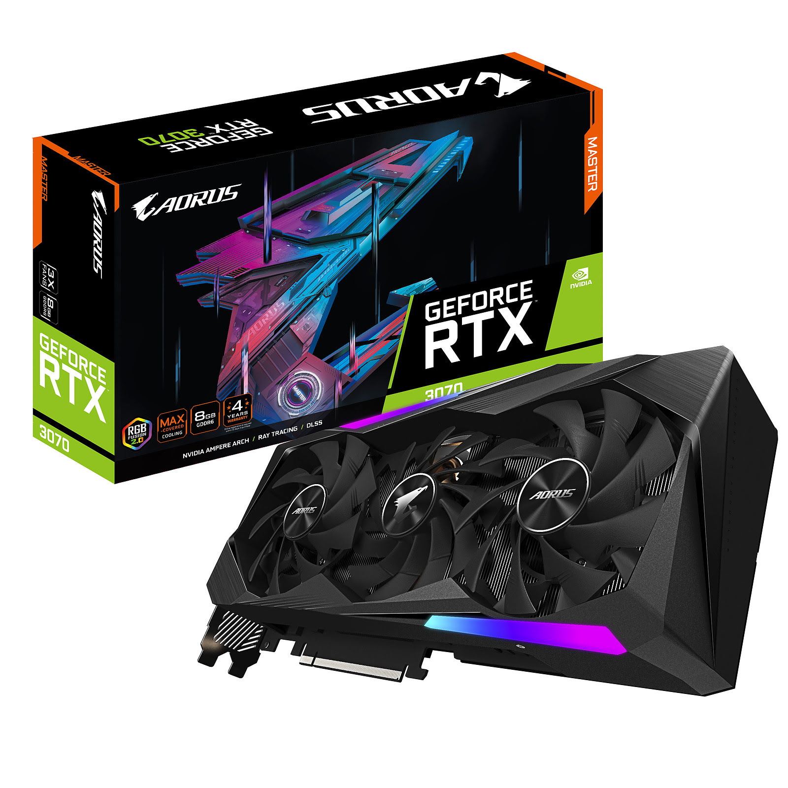 Matériels informatique carte graphique GIGABYTE GeForce RTX 3070 AORUS M 8G LHR infinytech Réunion 01
