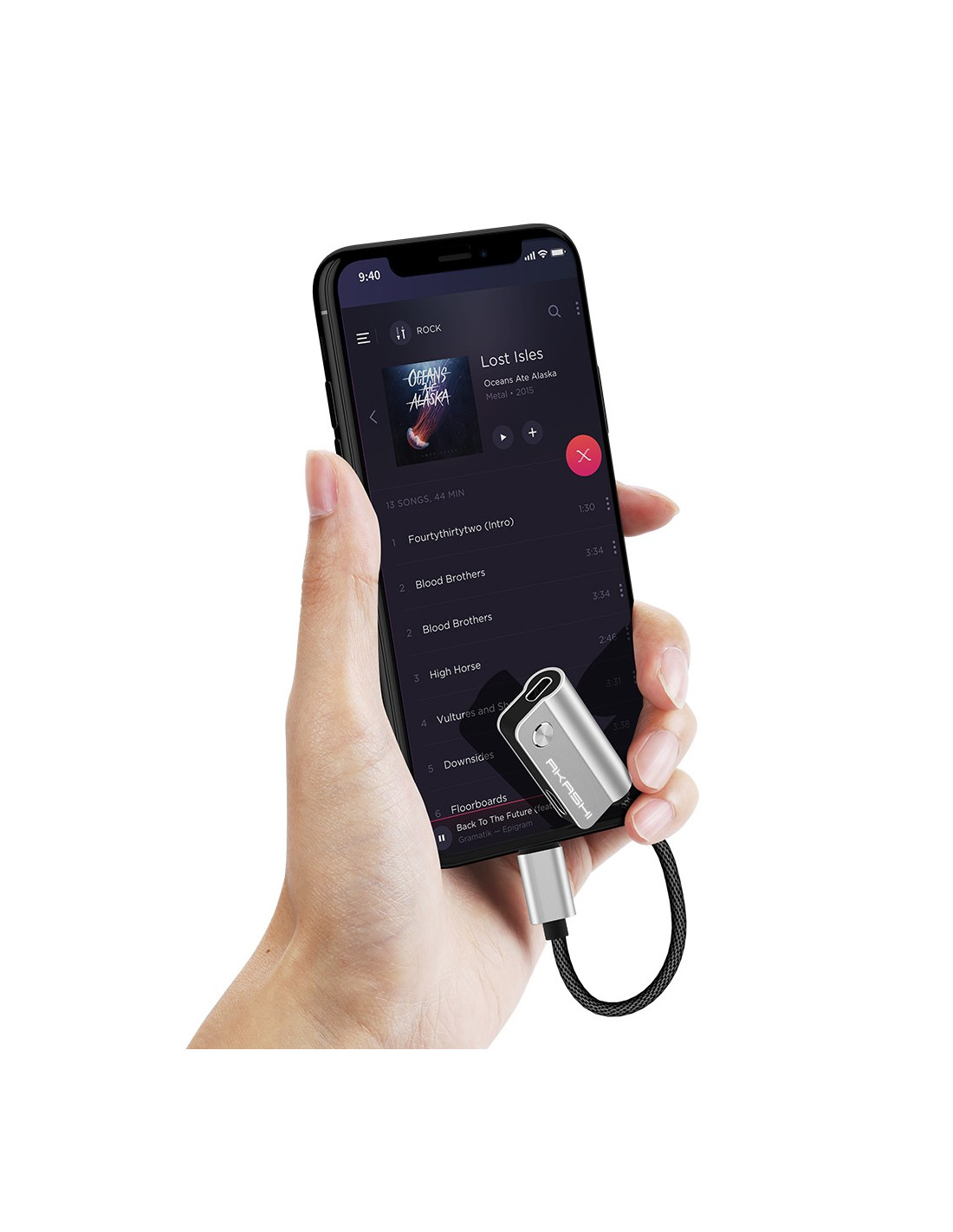 Accessoires téléphonie adaptateur audio AKASHI Double Lightning infinytech Réunion 04