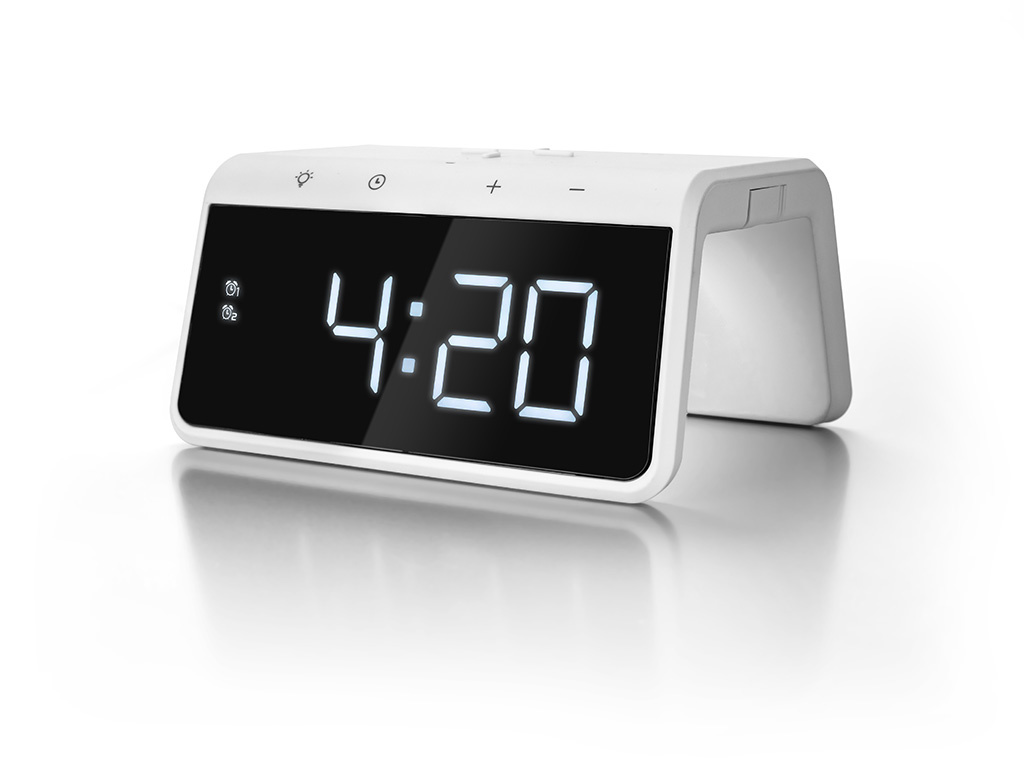 Petit électroménager réveil avec recharge sans fil CALIBER HCG019QI Blanc infinytech Réunion 03