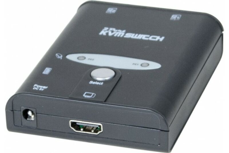 Matériels informatique mini switch KVM HDMI 4K USB Audio 2 ports avec cables 1,30m infinytech Réunion 01