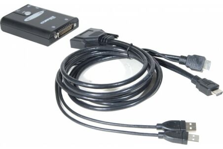 Matériels informatique mini switch KVM HDMI 4K USB Audio 2 ports avec cables 1,30m infinytech Réunion 04