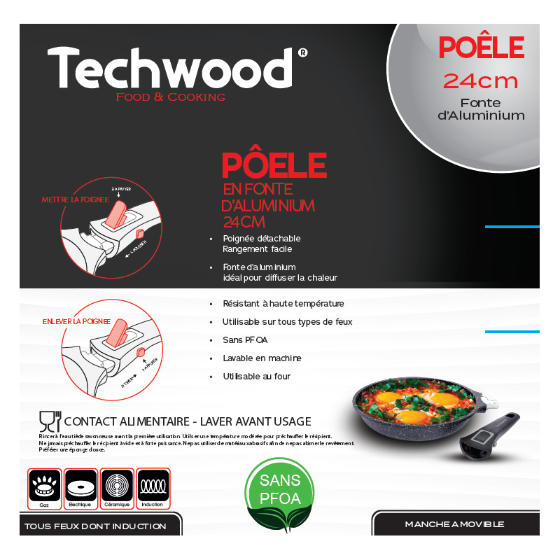 Petit électroménager poêle TECHWOOD TP-24PO 24cm infinytech Réunion 05