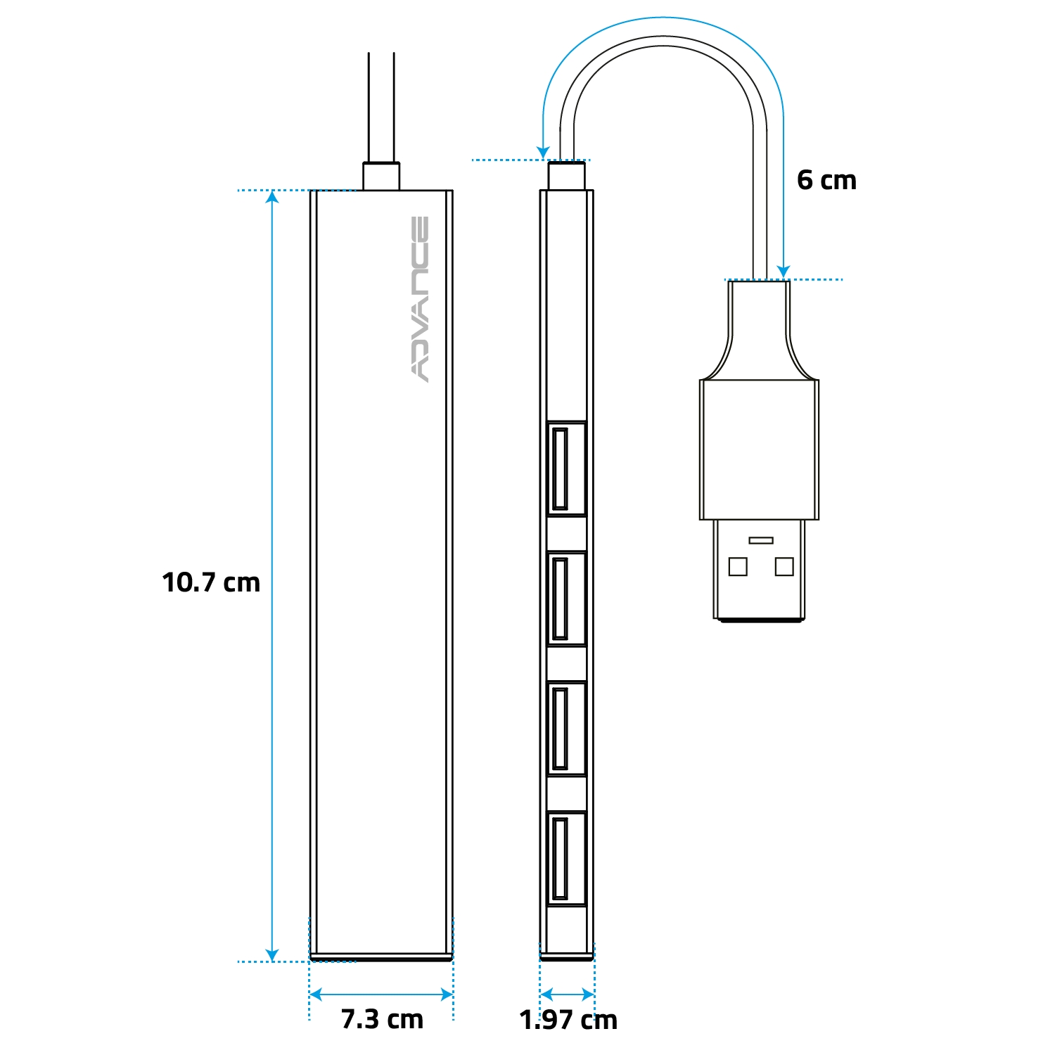 Matériels informatique HUB ADVANCE XPAND SMART USB 3.0 HUB-405AL infinytech Réunion 02