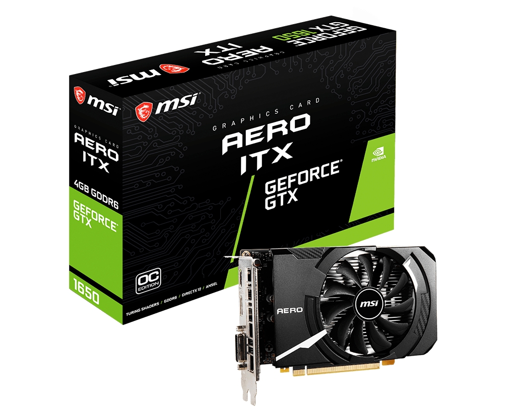 Matériels informatique carte graphique MSI GeForce GTX 1650 D6 AERO ITX OC 4Go GDDR6 infinytech Réunion 01