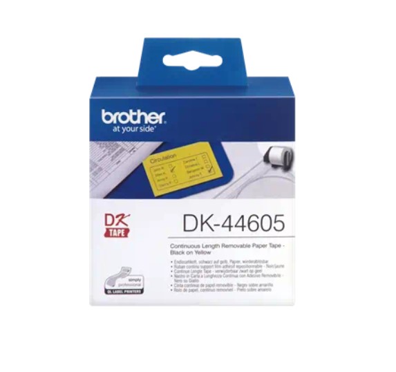 Consommables informatique ruban de papier continu BROTHER DK-44605 Jaune 62mm infinytech Réunion 01