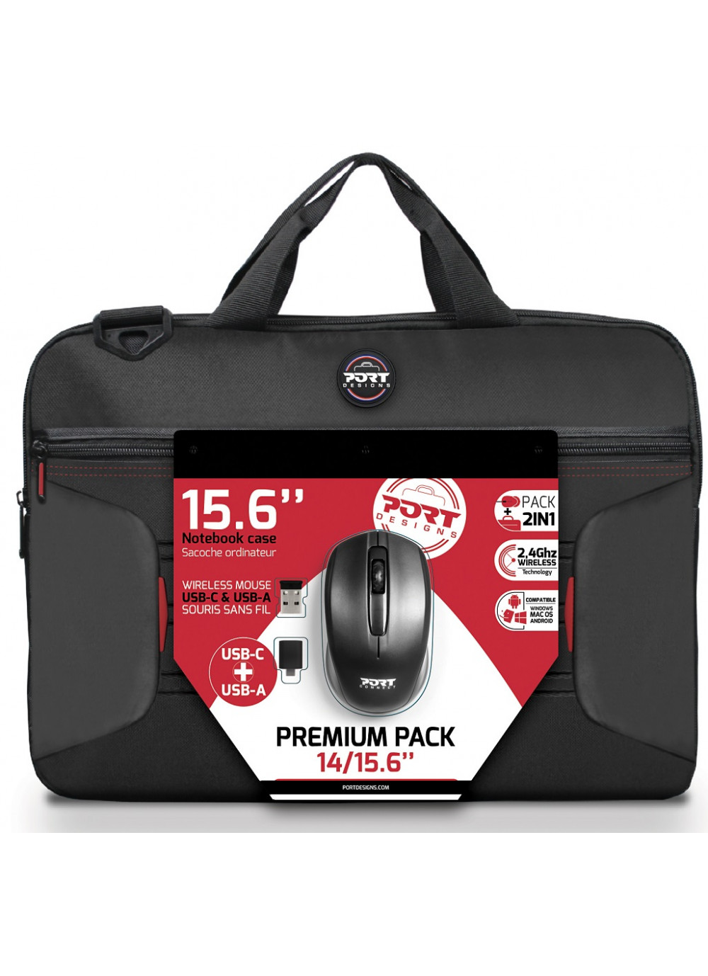 Accessoires informatique sacoche PORT DESIGNS Premium Pack 15.6 pouces infinytech Réunion 01