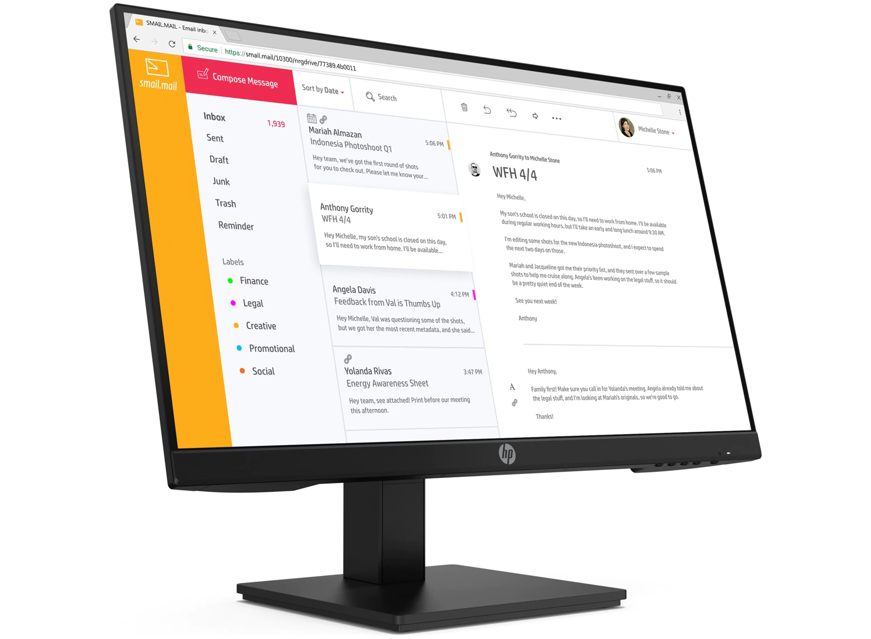 Matériels informatique écran pc HP P24h G4 infinytech Réunion 04