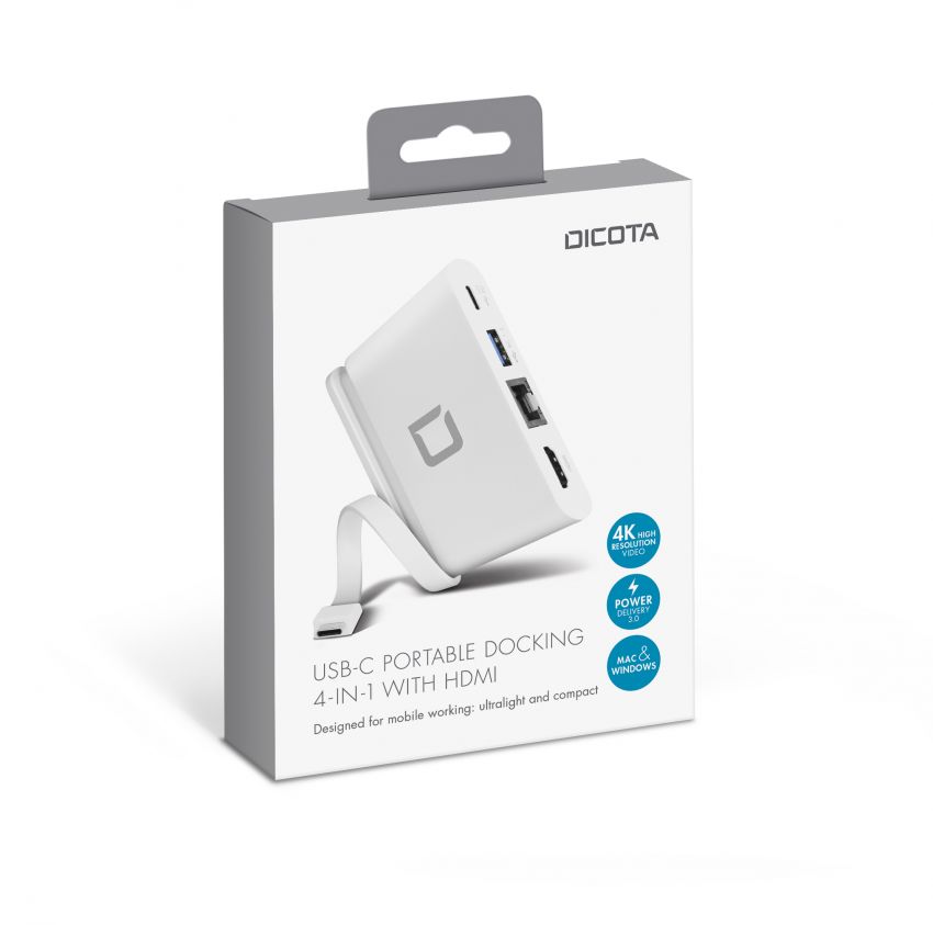 Matériels informatique station daccueil portable USB-C DICOTA D31730 4-en-1 HDMI infinytech Réunion 03