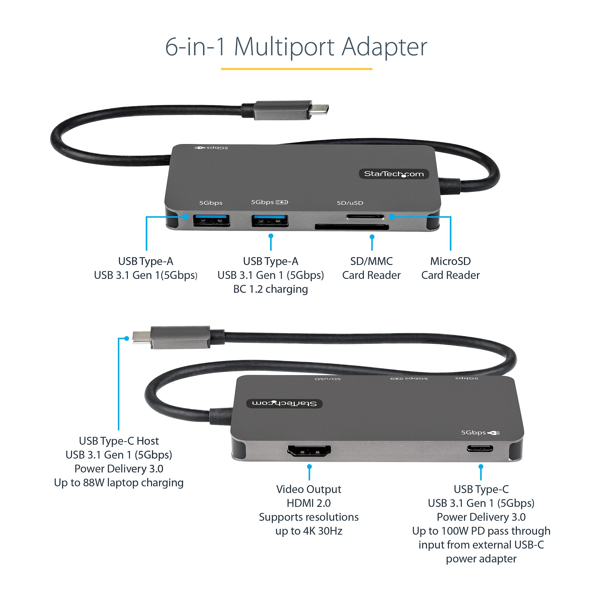 Matériels informatique station daccueil USB-C STARTECH HDMI 4K et Alimentation 100W infinytech Réunion 03