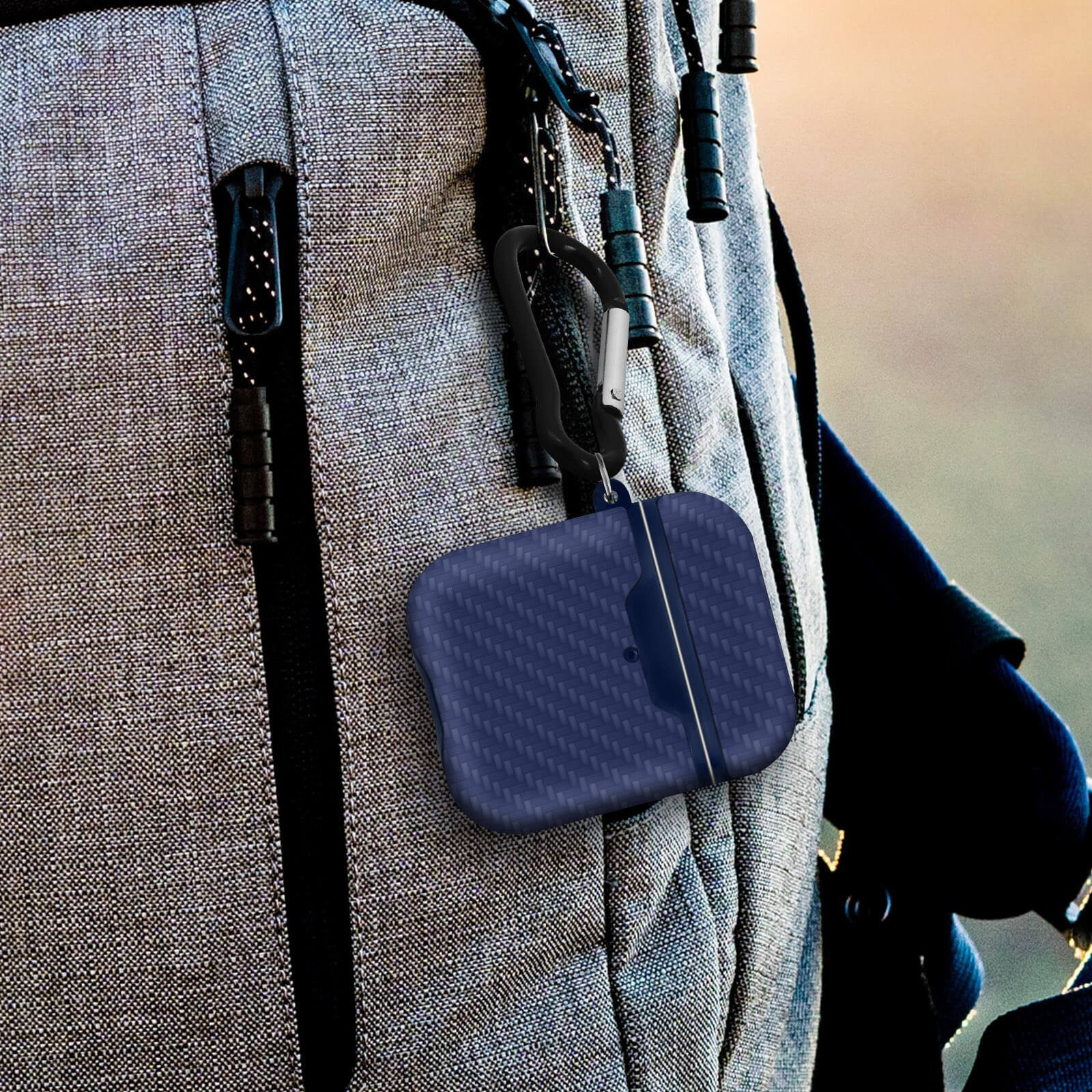 Accessoires audio coque anti-chocs AKASHI ALTAIRPODBLU pour AirPod 1 et 2 Bleu Marine infinytech Réunion 04