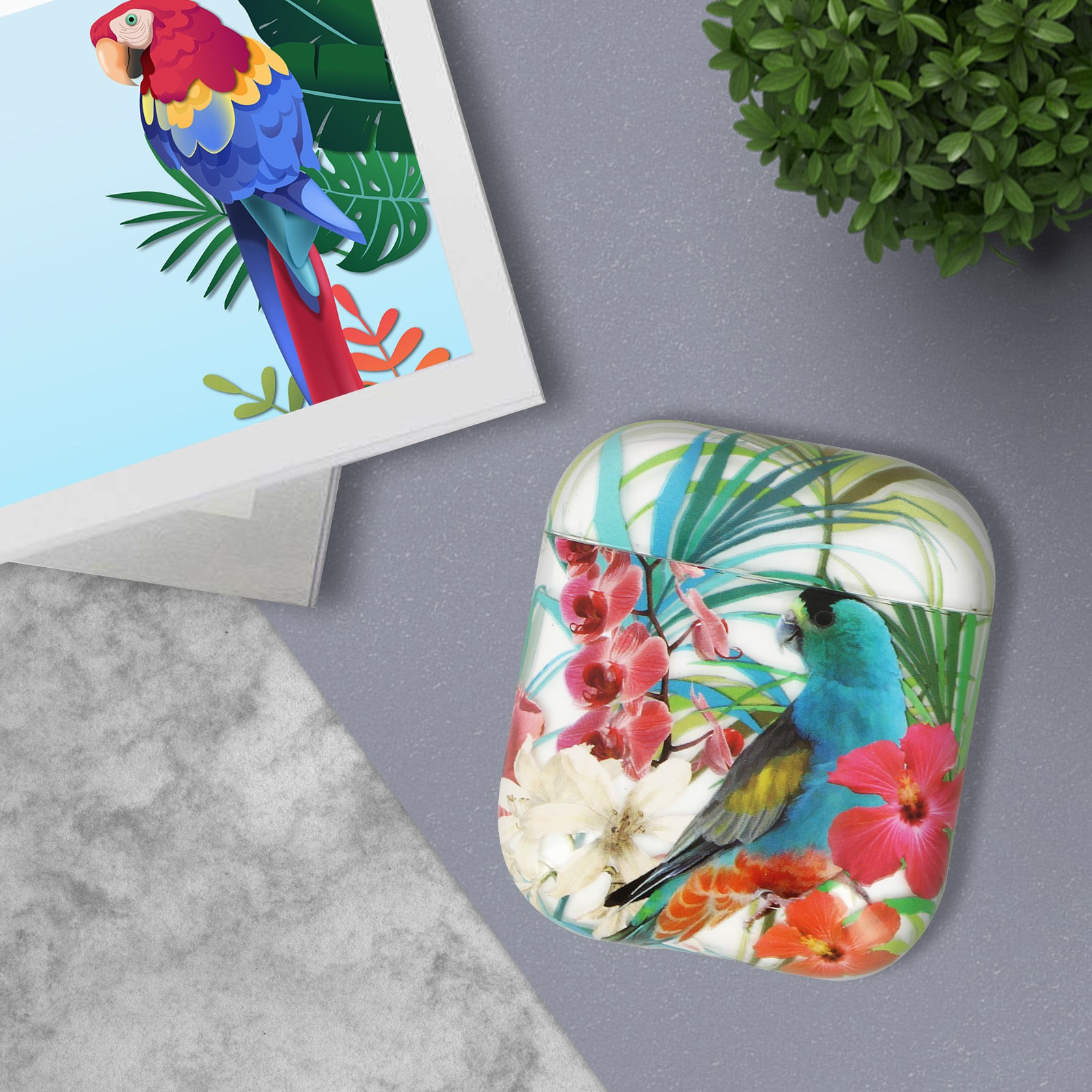 Accessoires audio coque anti-chocs AKASHI ALTAIRPODTROP pour AirPod 1 et 2 Tropical infinytech Réunion 04