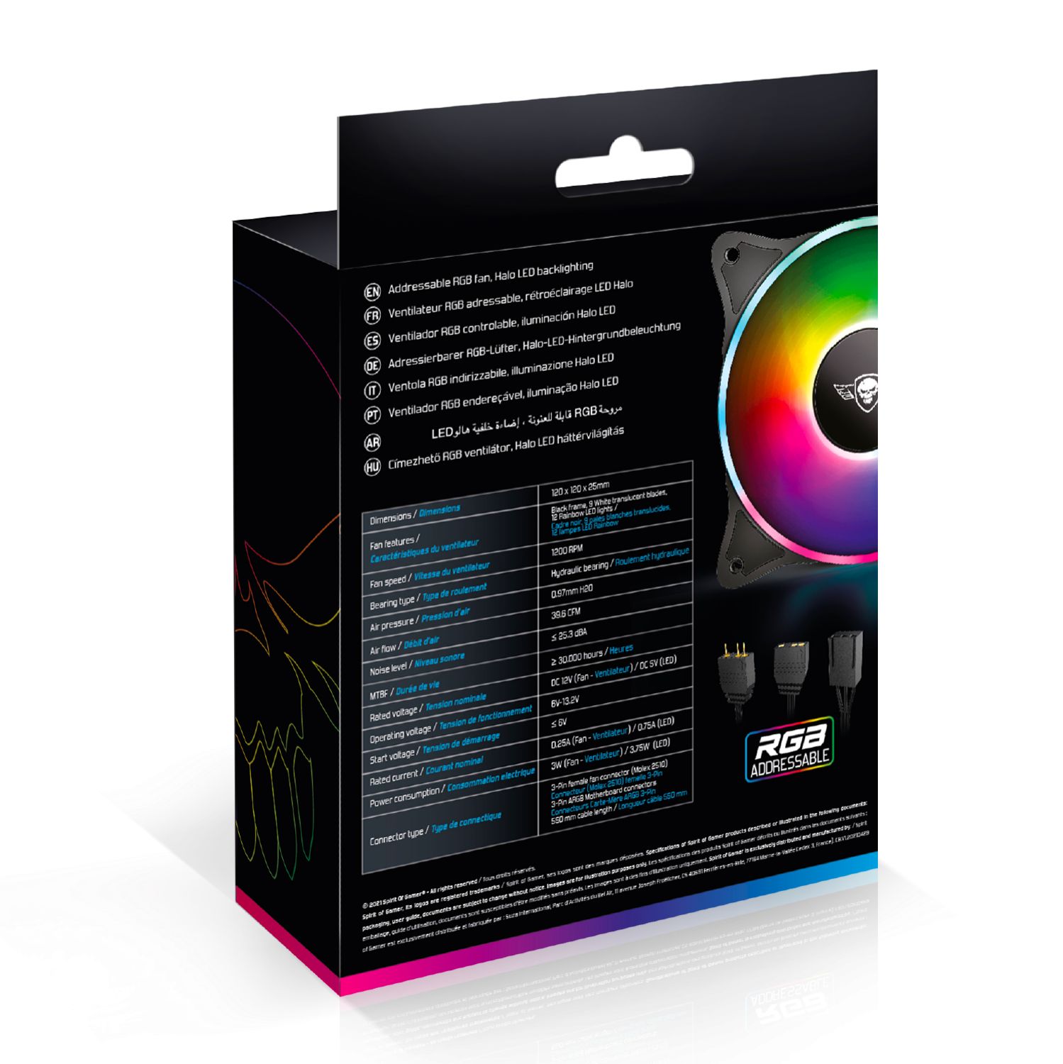 Matériels informatique ventilateur SPIRIT of GAMER AIRFORCE SERIES DUAL RGB 120mm infinytech Réunion 03