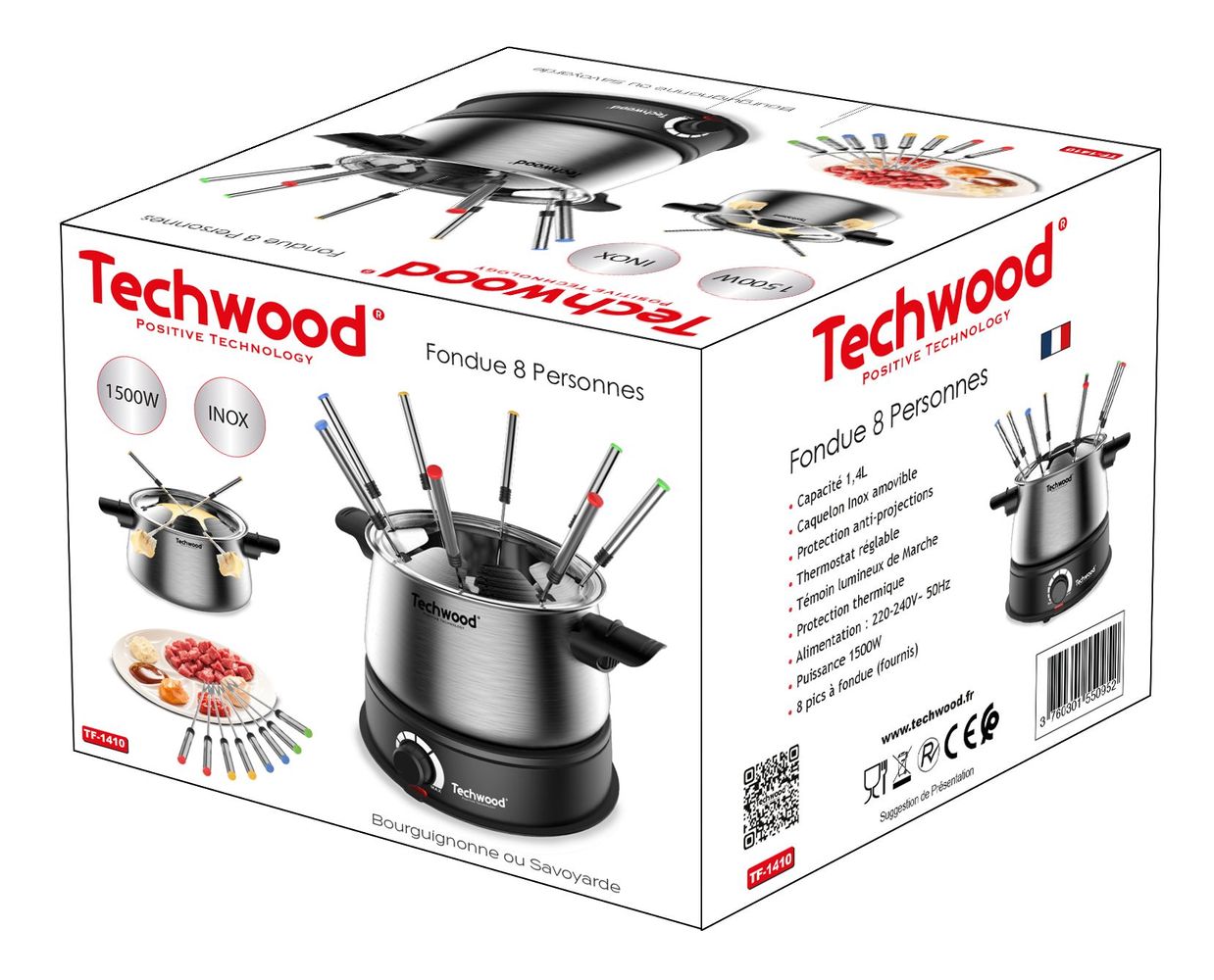Petit électroménager fondue 8 personnes TECHWOOD TF-1410 infinytech Réunion 04