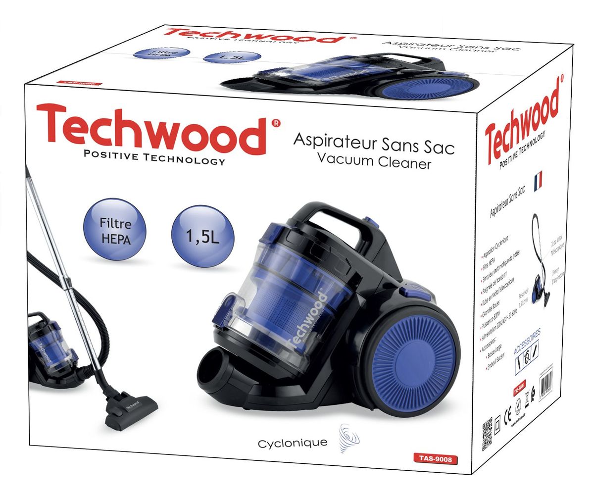 Petit électroménager aspirateur sans sac TECHWOOD TAS-9008 infinytech Réunion 03