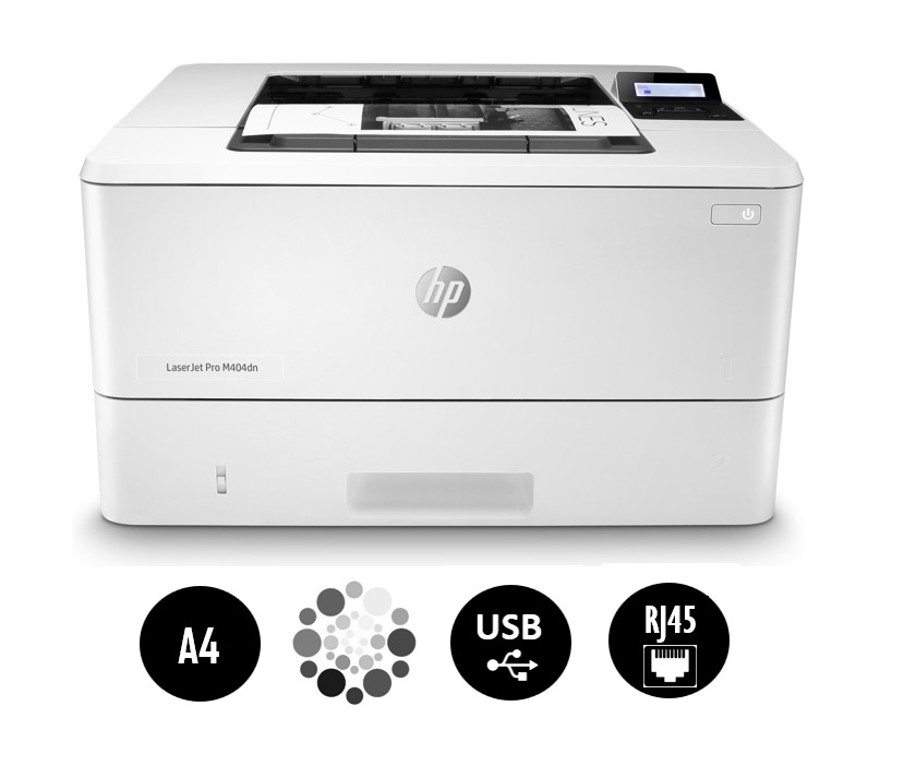 Imprimante Laser noir et blanc HP LaserJet Pro M404dn / Réseau