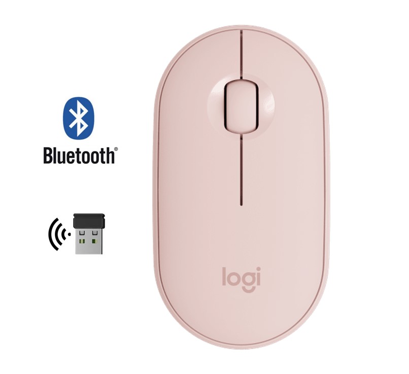 Logitech M350 Souris sans fil Bluetooth Pebble Mouse 2 - Rose 