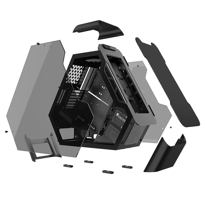 Matériels informatique boitier pc JONSBO TR03-G Showcase Tempered Glass Black infinytech Réunion 05