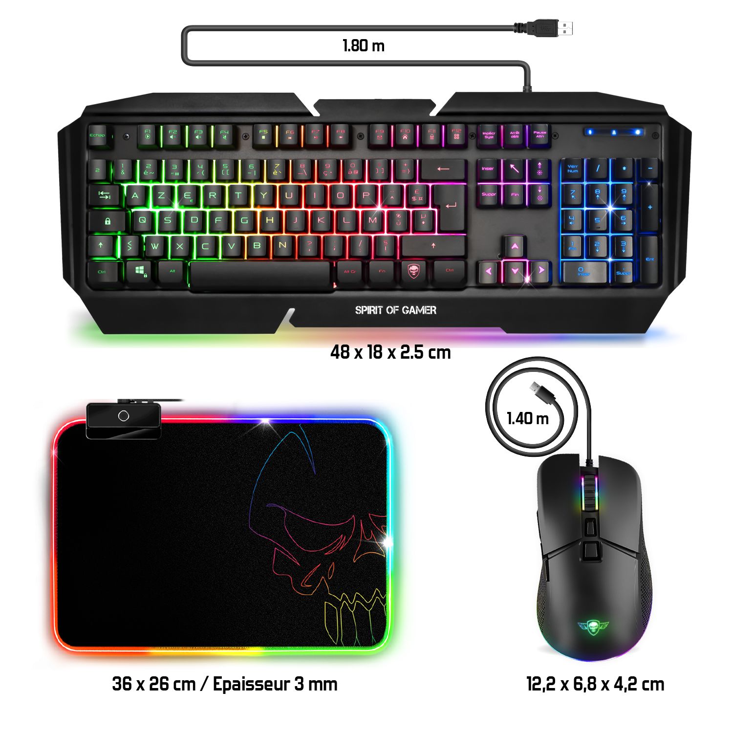 Matériels informatique pack SPIRIT of GAMER ULTIMATE 500 4en1 Filaire infinytech Réunion 04