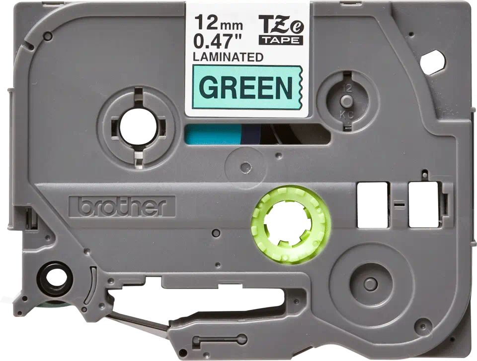 Consommables informatique cassette à ruban BROTHER TZe-731 Noir sur vert 12 mm de large infinytech Réunion 02