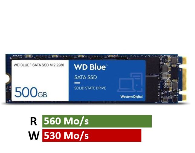 SSD M.2 SATA WESTERN DIGITAL Blue 500 Go - infinytech-reunion