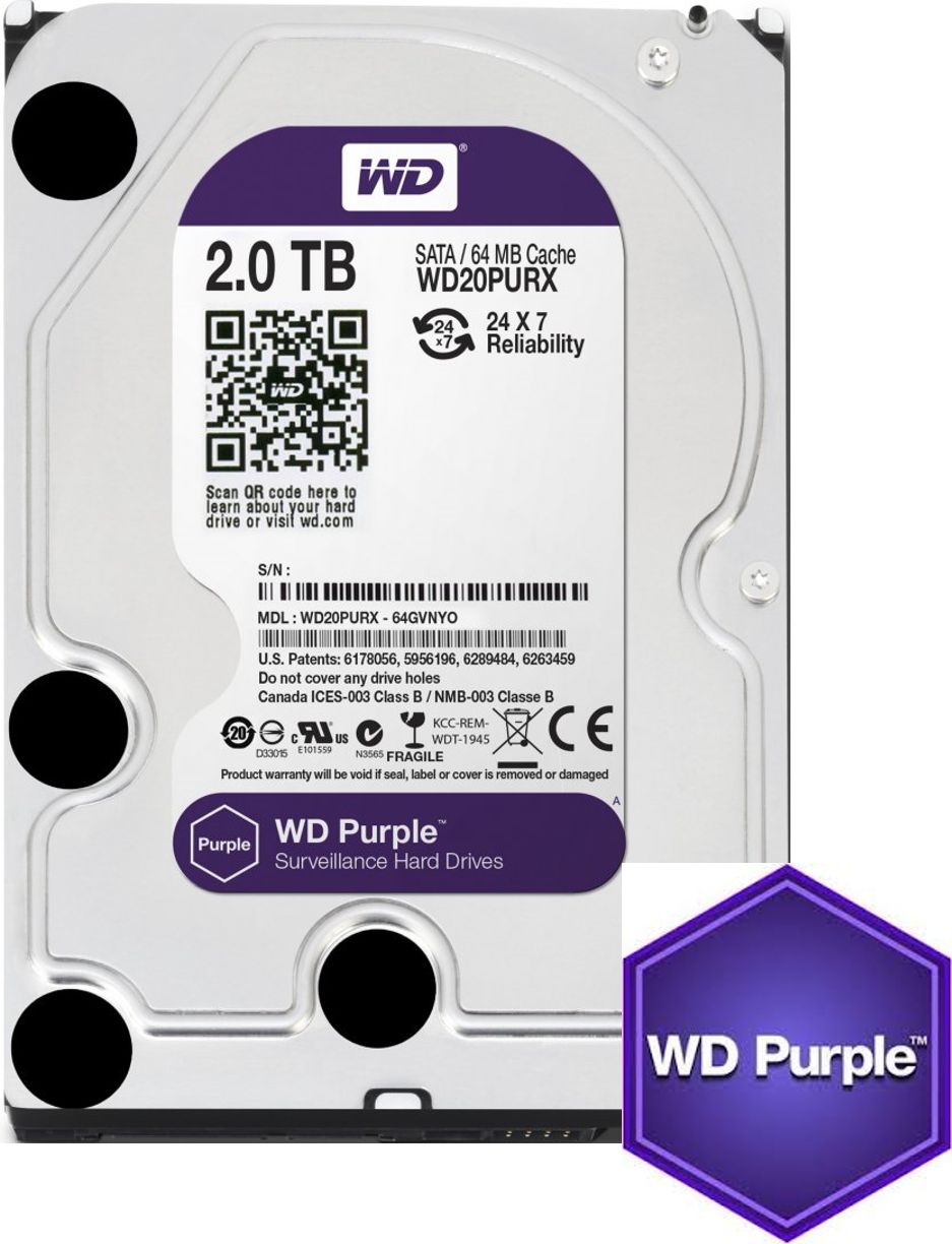 Matériels informatique HDD 3.5 WESTERN DIGITAL Purple WD20PURX 2 To infinytech Réunion 21