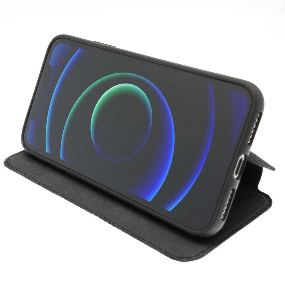 Accessoires téléphonie étui folio cuir AKASHI pour iPhone 12 et 12 Pro noir infinytech Réunion 03