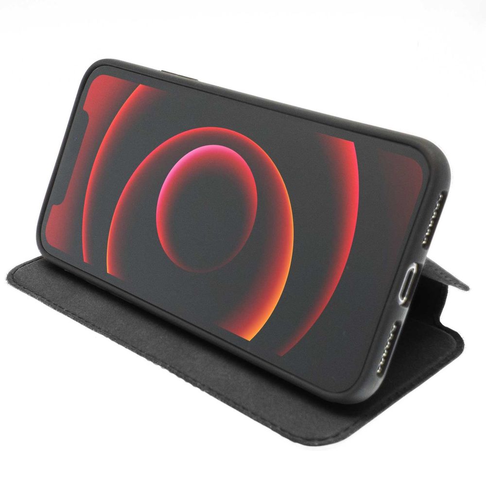 Accessoires téléphonie étui folio cuir AKASHI pour iPhone 12 Mini noir infinytech Réunion 03