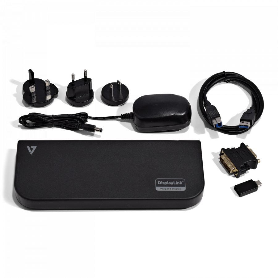 Matériels informatique station daccueil USB-A ou USB-C V7 UDDS2 infinytech Réunion 05