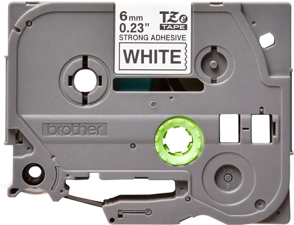 Consommables informatique cassette à ruban BROTHER TZe-S211 Noir sur blanc 6 mm de large infinytech Réunion 02