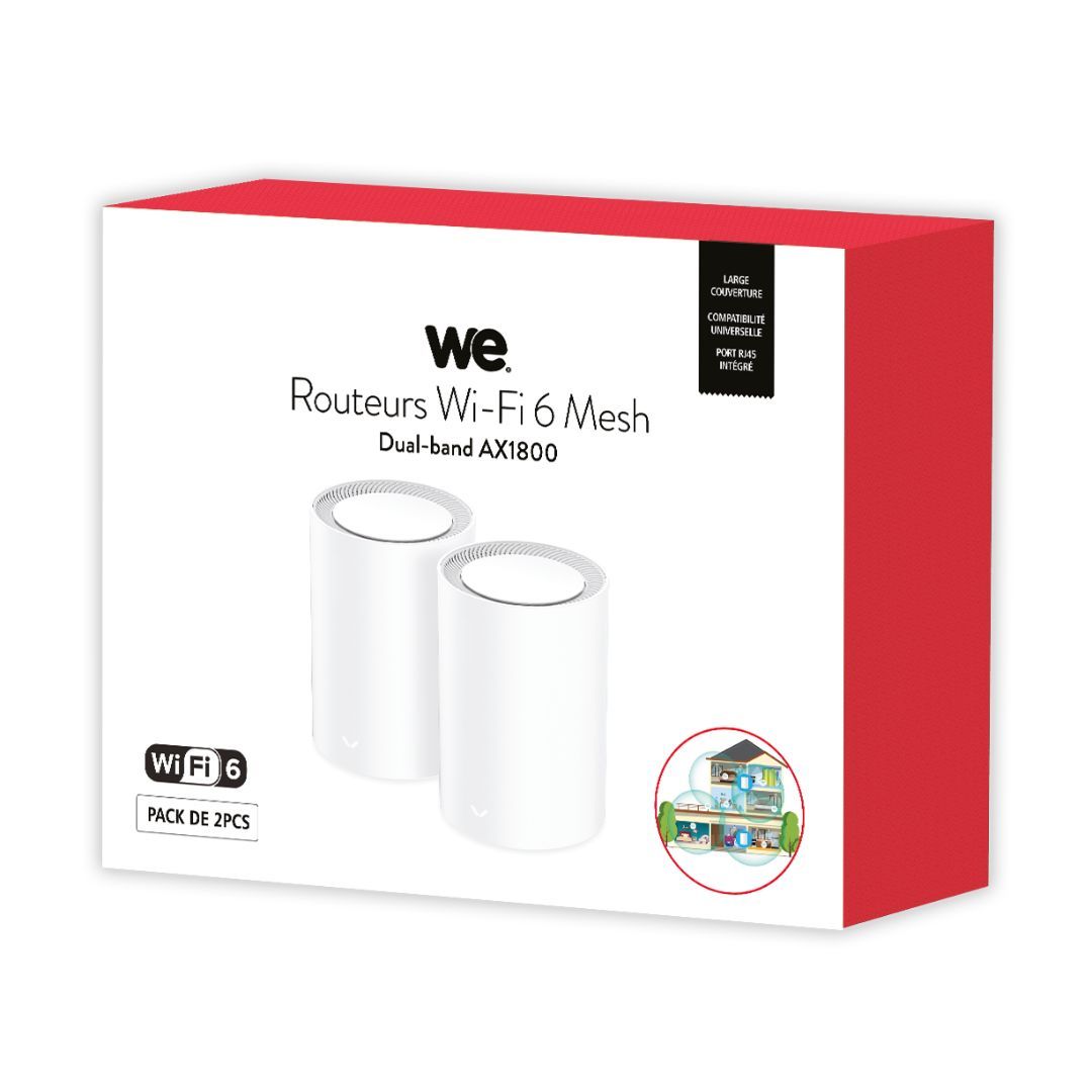 Matériels informatique pack de 2 routeurs WE CONNECT Mesh Wi-Fi 6 AX1800 infinytech Réunion 08