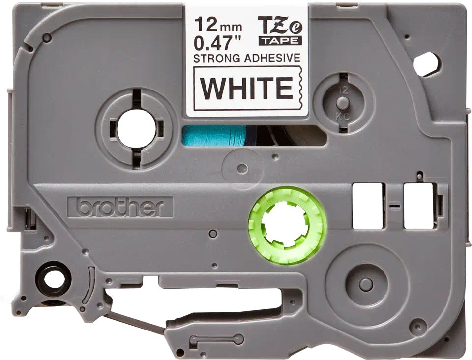 Cassette à ruban BROTHER TZe-S231 Noir sur blanc adhésif puissant 12 mm de large infinytech Réunion 02