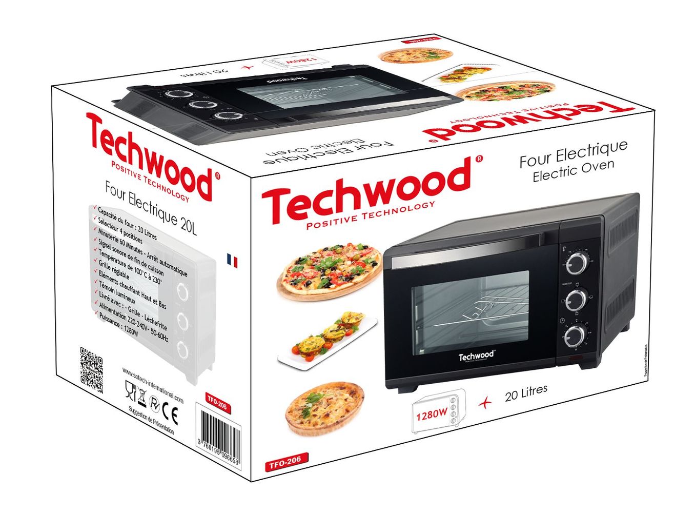 Petit électroménager four électrique TECHWOOD TFO-206 infinytech Réunion 02