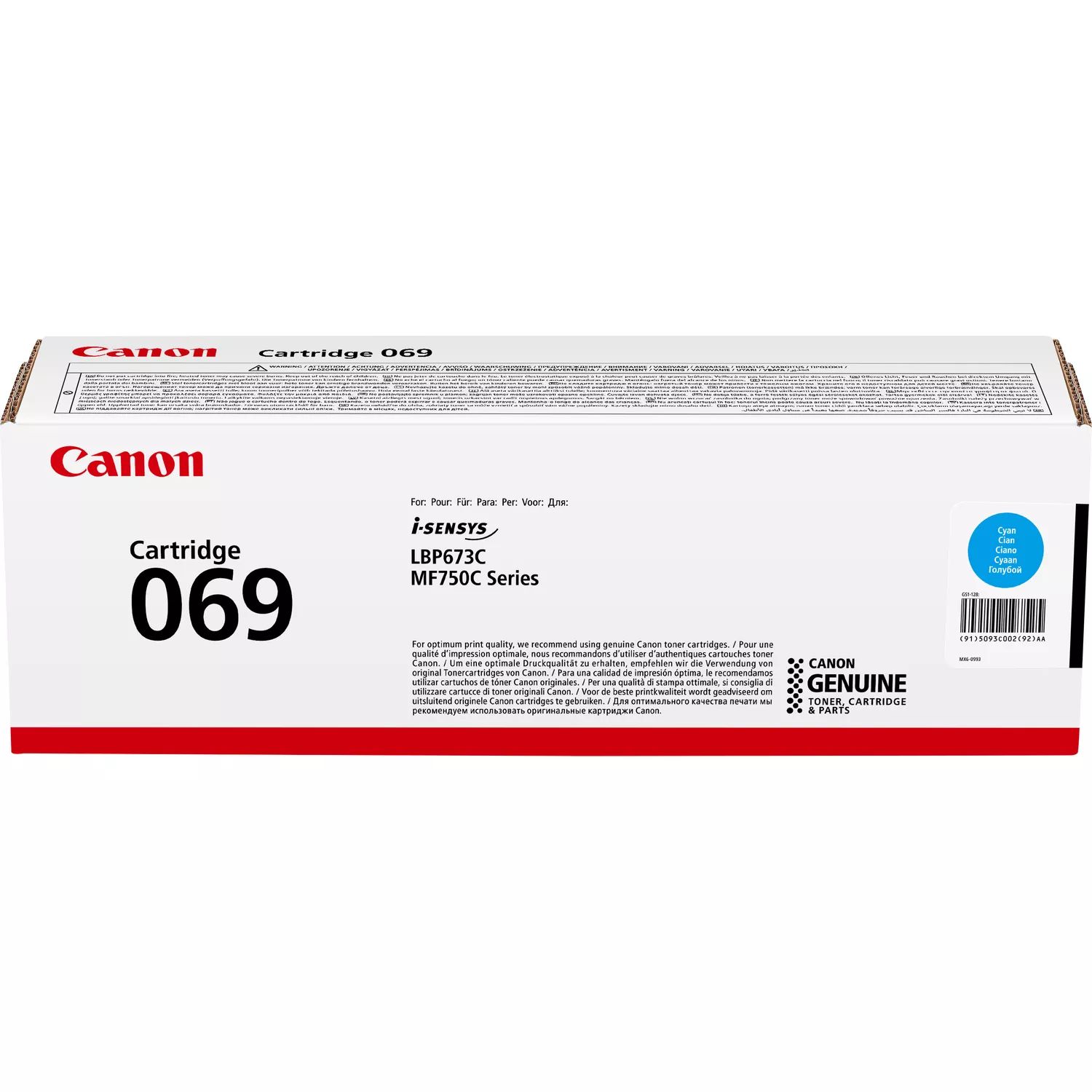 Consommables informatique toner CANON 069 Cyan 5093C002 infinytech Réunion 01