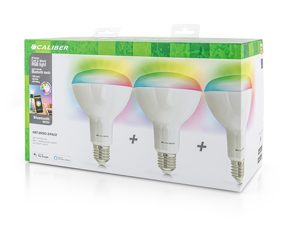 Ensemble de 3 Ampoules E27 Leds RGB Connectées CALIBER HBT-BR30-3PACK 720 Lumens infinytech Réunion 02