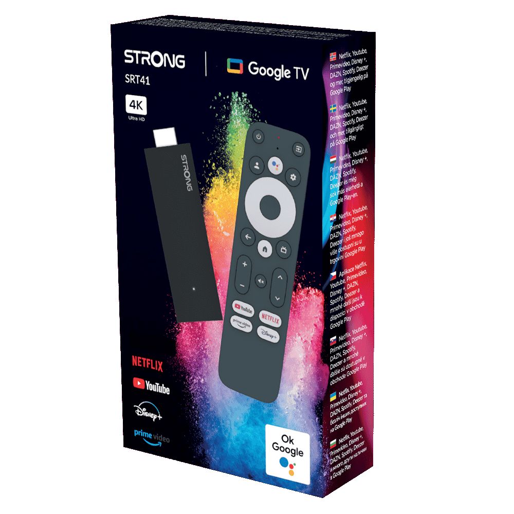 Matériels informatique clé HDMI GOOGLE TV STRONG SRT41 infinytech Réunion 04