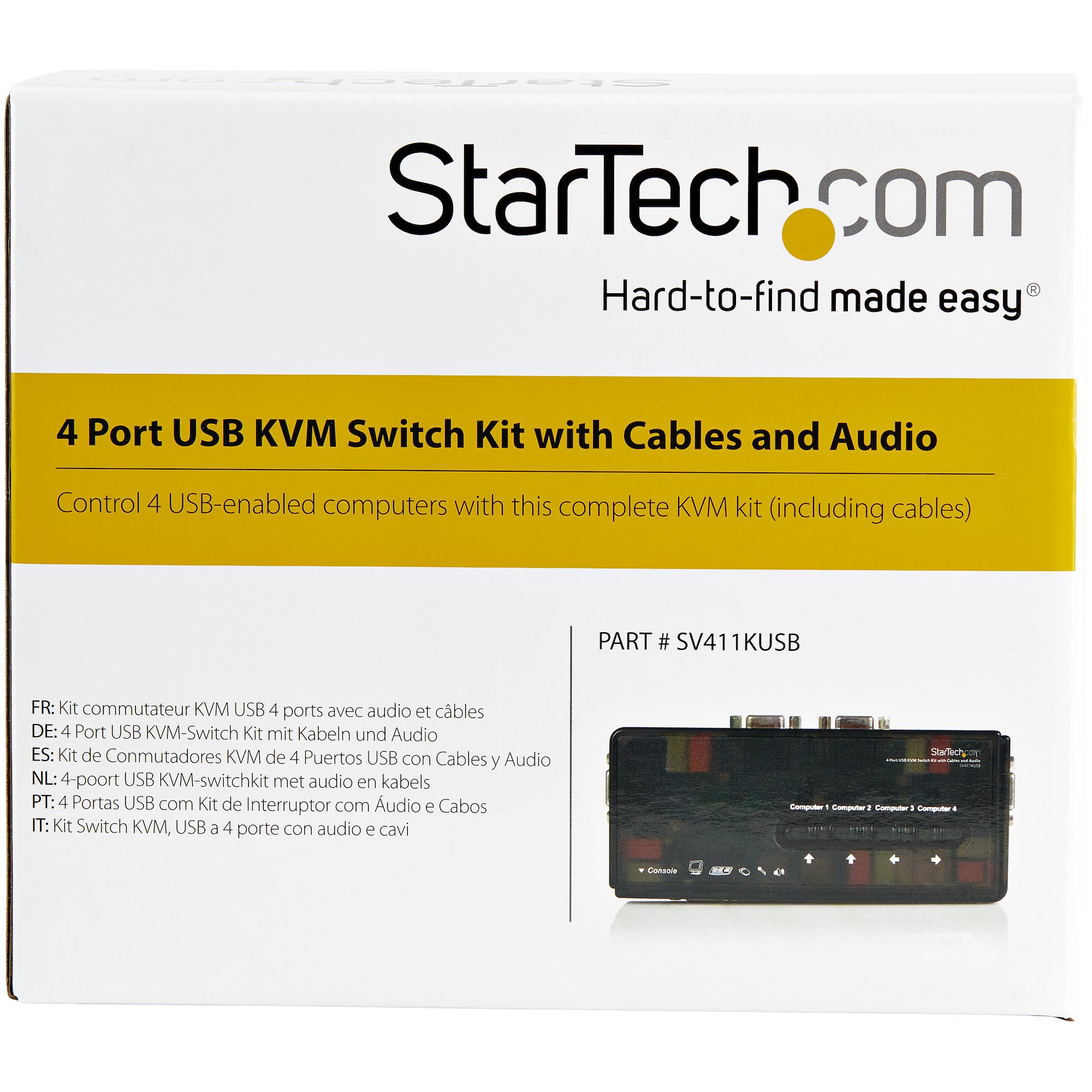 Matériels informatique KVM STARTECH SV411KUSB USB 4 ports avec audio et câbles infinytech Réunion 04